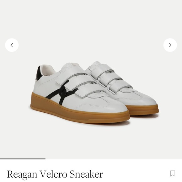 NEW *Veronica Beard* White and Black Reagan Velcro Sneakers - Size 8 - Picture 2 of 8